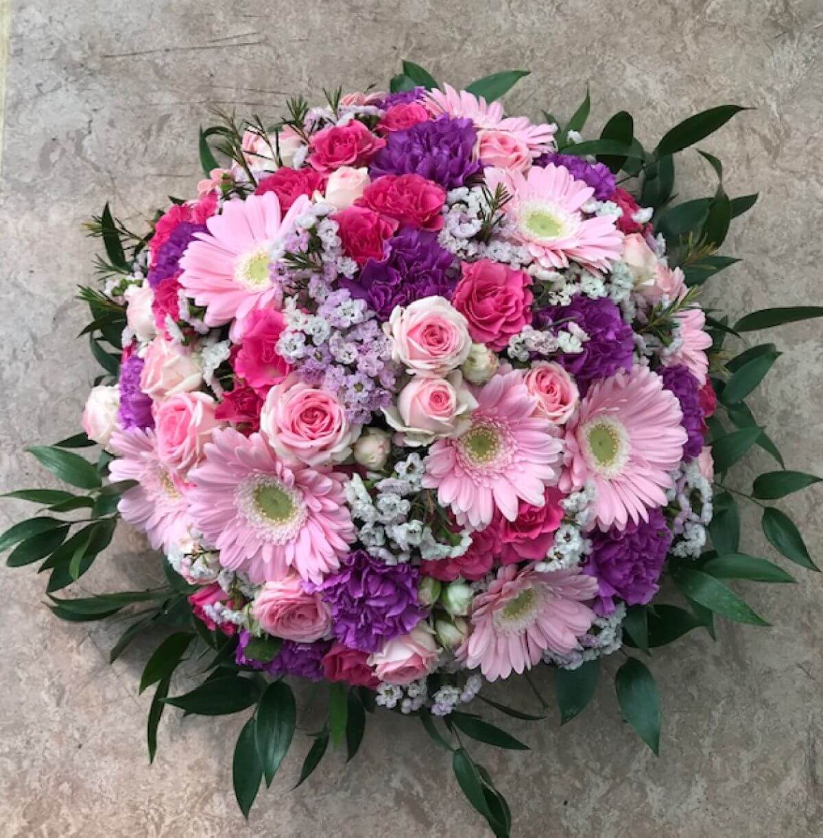 Gärtnerei Egli, Topfpflanzen, Schnittblumen, Unterhalt, Überwinterung Blumenstraus-rosa-pink-lila